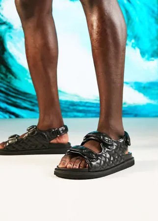Стеганые сандалии с ремешком сзади черного цвета ASOS DESIGN-Черный цвет