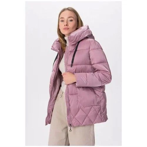 Демисезонная куртка с утеплителем из био-пуха El_W60603 Розовый 46