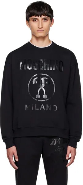 Черный свитшот с двойным вопросительным знаком Moschino
