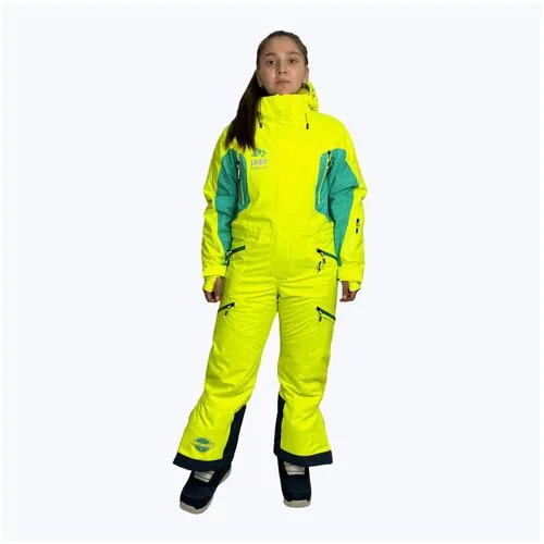 Комбинезон Snow Headquarter детский, съемный капюшон, капюшон, карманы, карман для ски-пасса, размер 158, желтый