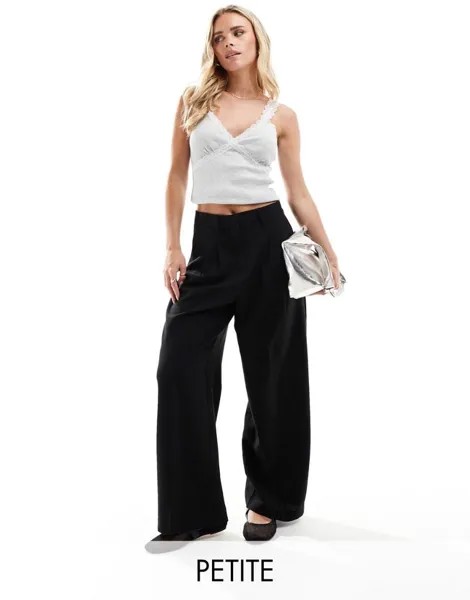 Vero Moda Petite – черные брюки для папы с широким низом