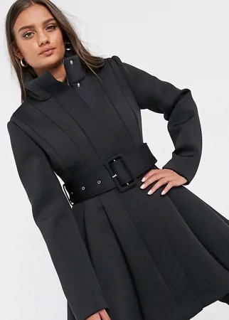 Черное короткое пальто ASOS DESIGN Petite-Черный цвет