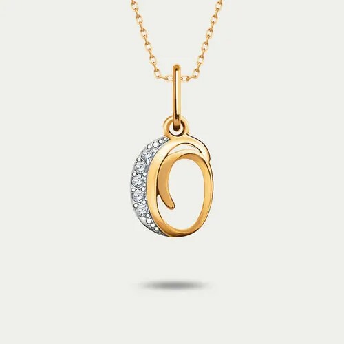 Подвеска GOLD CENTER, белое золото, 585 проба, фианит