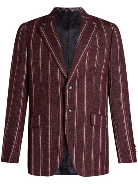 ETRO шерстяной пиджак в полоску, красный