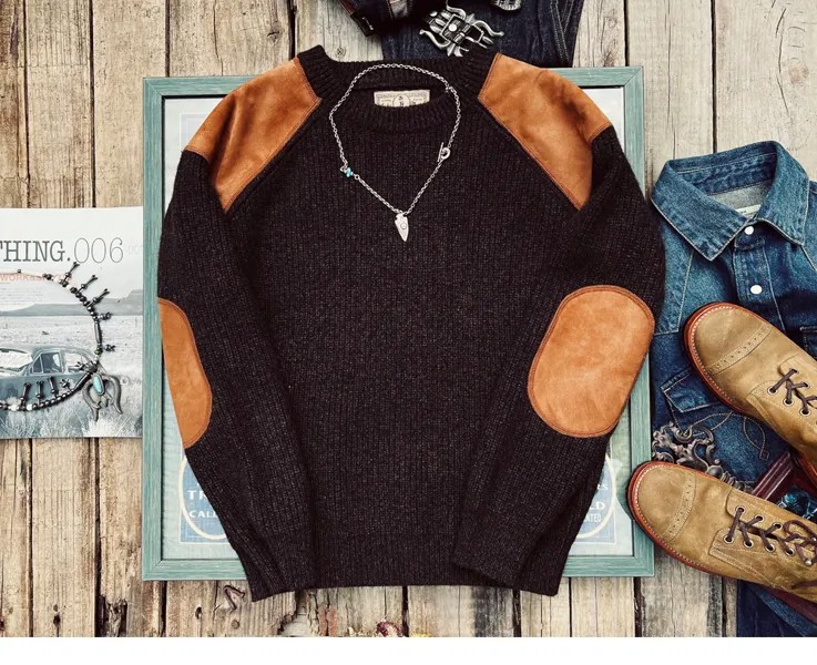 Тяжелая австралийская шерстяная Лоскутная шкурка Brando 650 г, свитер из телячьей шкуры, винтажный однотонный вязаный пуловер