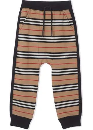 Burberry Kids спортивные брюки в полоску Icon Stripe