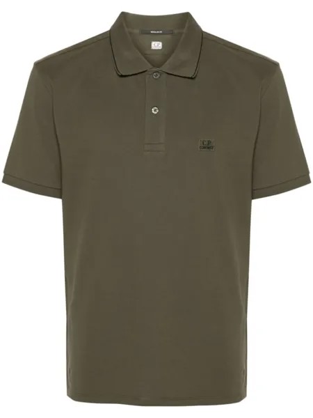 C.P. Company рубашка поло с нашивкой-логотипом, зеленый