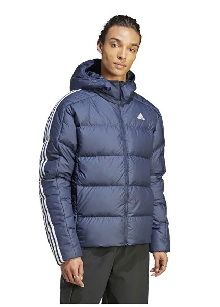 Светло-темно-синее мужское пальто с капюшоном Adidas