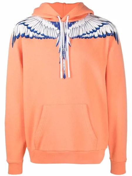 Marcelo Burlon County of Milan ICON WINGS REGULAR HOODIE ORANGE WHITE