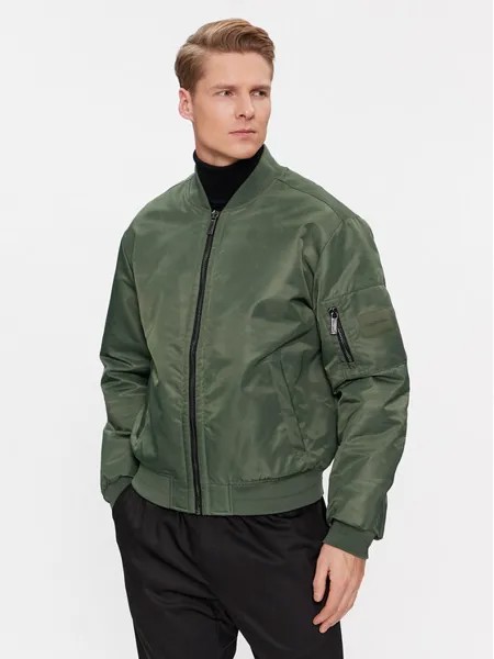 Бомбер стандартного кроя Calvin Klein, зеленый