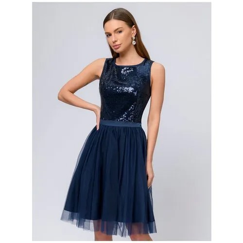 Платье 1001dress, размер 50, синий