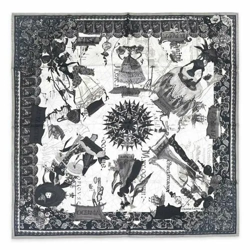 Платок Christian Lacroix, натуральный шелк, 90х90 см, мультиколор