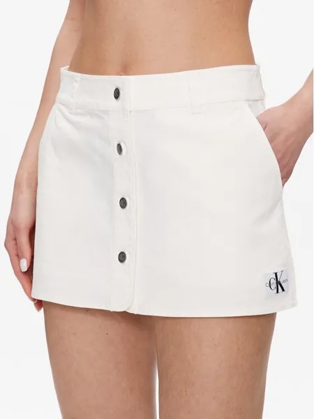 Мини-юбка стандартного кроя Calvin Klein, белый