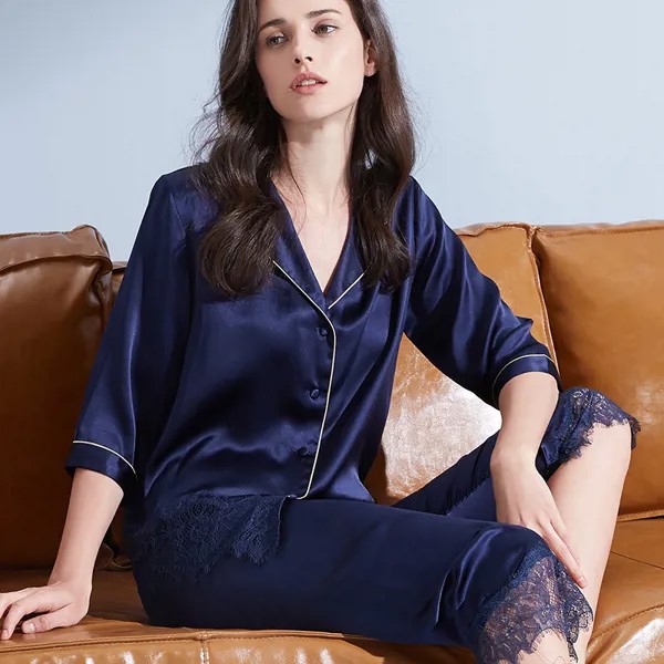 Женский пижамный комплект из 100% натурального шелка 2020, однотонная шелковая ночная рубашка с 16 момме, пижамный комплект для сна, ночная сорочка, пижамный комплект из чистого шелка