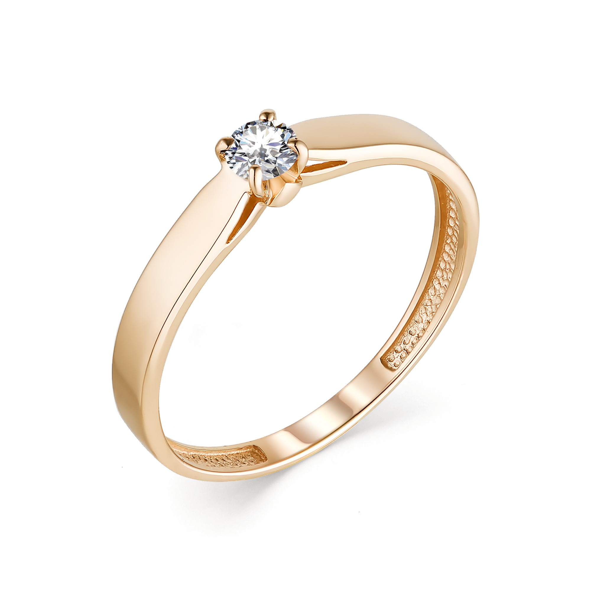 Кольцо женское АЛЬКОР 13281-100 из золота, бриллиант, р. 17