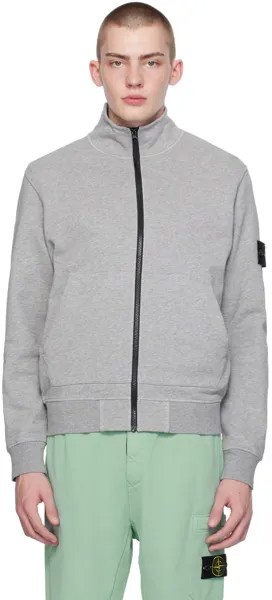 Серый свитер с нашивками Stone Island, цвет Melange grey