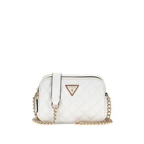 Сумка кросс-боди GUESS, фактура гладкая, стеганая, белый