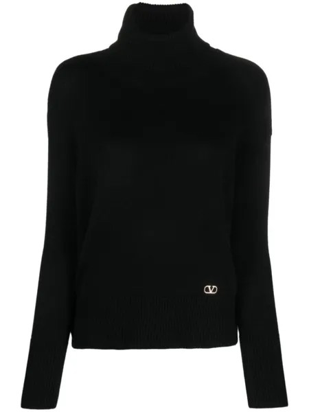 Valentino Garavani кашемировый джемпер с логотипом VLogo Signature, черный
