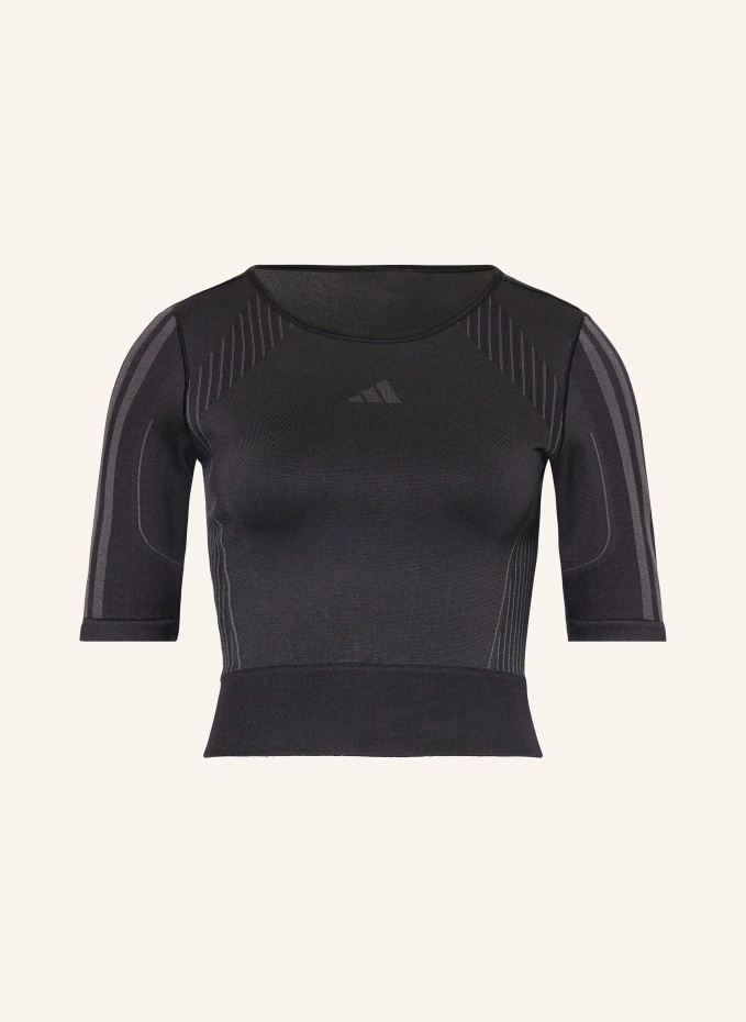 Укороченная рубашка аэрокнит Adidas, черный