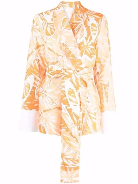 Sara Battaglia patterned tie-fastening robe