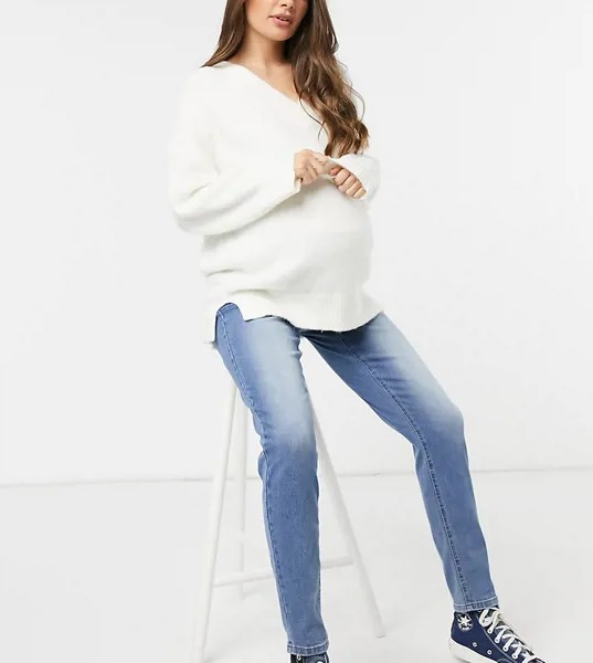 Кремовый oversized-джемпер с V-образным вырезом ASOS DESIGN Maternity-Белый