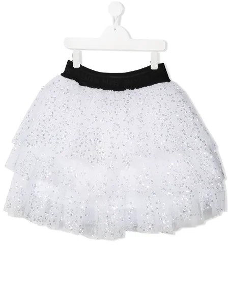 Balmain Kids юбка из тюля с пайетками