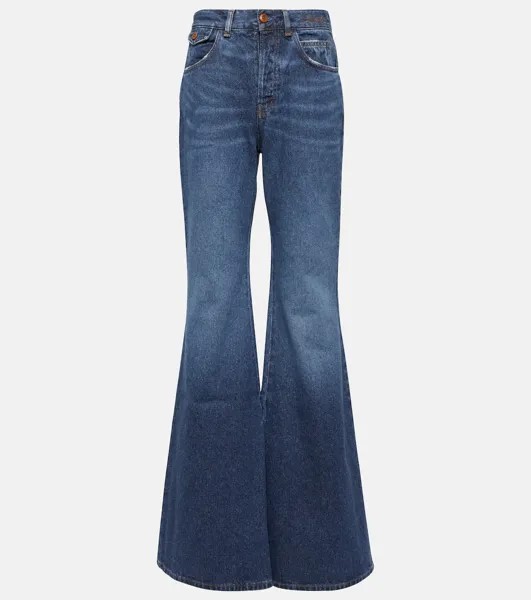Расклешенные джинсы с высокой посадкой CHLOÉ, синий