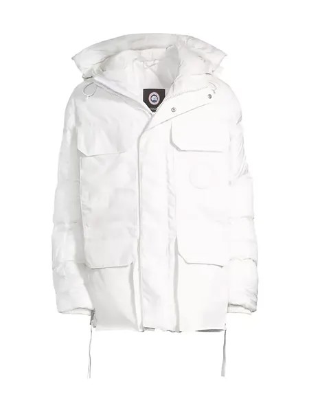 Пуховая парка с капюшоном Mixed Media Paradigm Expedition Canada Goose, цвет north star white