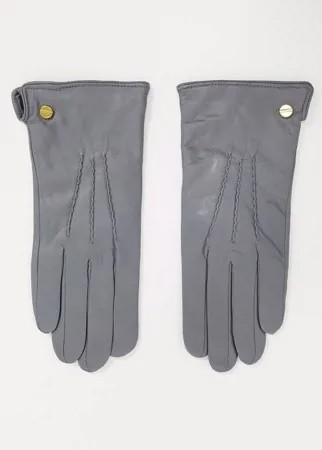 Светло-серые кожаные перчатки Barney's Originals-Серый