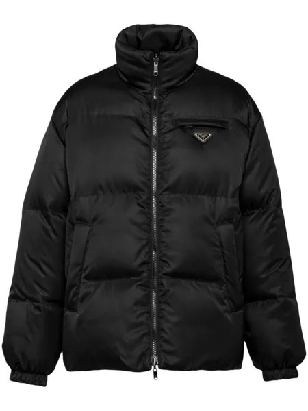 Пуховик Re-Nylon средней длины Prada, черный