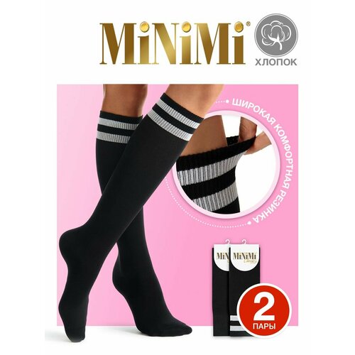 Гольфы MiNiMi, 2 пары, размер 35-38 (23-25), черный
