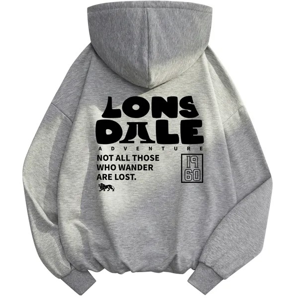 Толстовка унисекс LONSDALE, Light Heather Gray