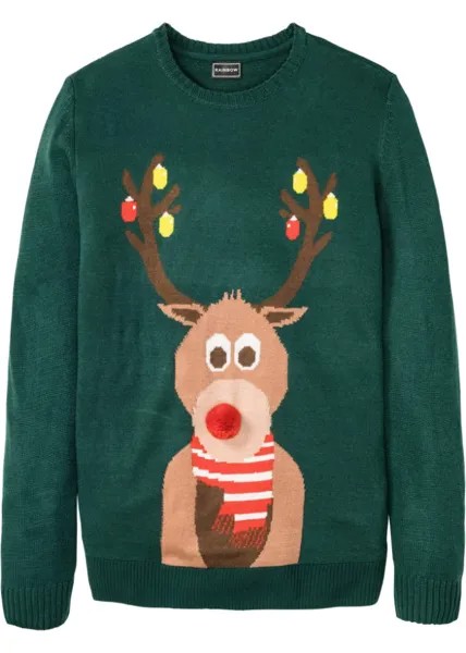 Мужской рождественский свитер Rainbow, зеленый