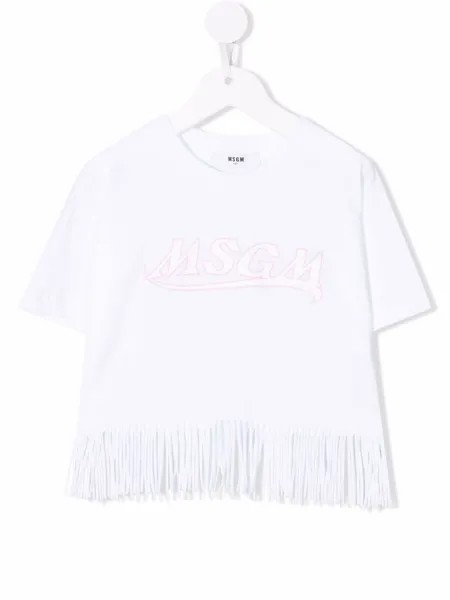 MSGM Kids футболка с бахромой