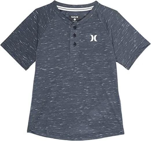 HURLEY Carbon Grey CLOUD SLUB Трикотажная футболка Henley на пуговицах Футболка L NWT