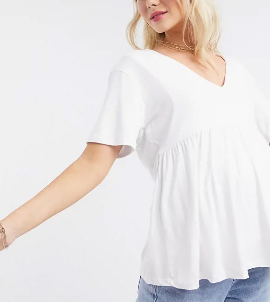 Белый свободный двухслойный топ с V-образным вырезом ASOS DESIGN Maternity nursing