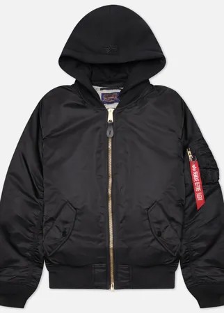 Мужская куртка бомбер Alpha Industries MA-1 Natus Hooded, цвет чёрный, размер M