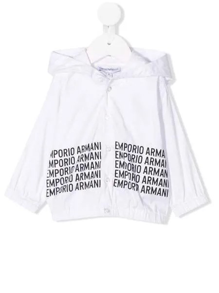 Emporio Armani Kids рубашка с капюшоном и логотипом