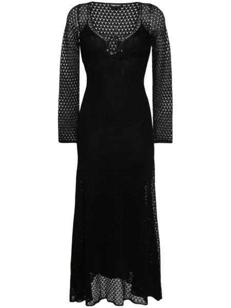 TOM FORD платье в технике кроше, черный