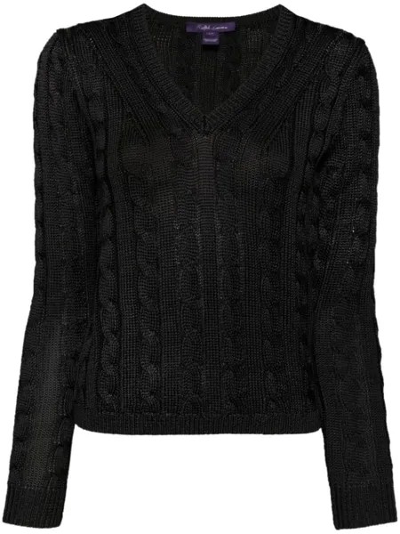 Ralph Lauren Collection шелковый джемпер фактурной вязки, черный