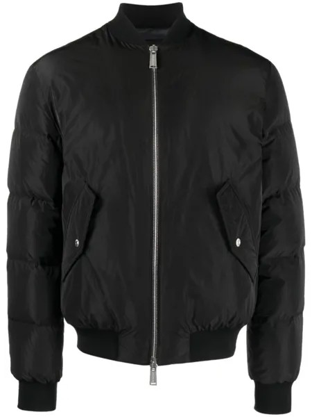Dsquared2 пуховик с вышитым логотипом, черный