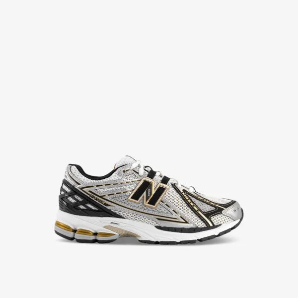 Кроссовки 1906 с низкими берцами из кожи и сетки с фирменной нашивкой New Balance, серебряный