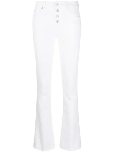 7 For All Mankind расклешенные джинсы с завышенной талией, белый