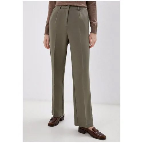 Оливковые укороченные прямые брюки INCITY, цвет оливковый, размер XXS