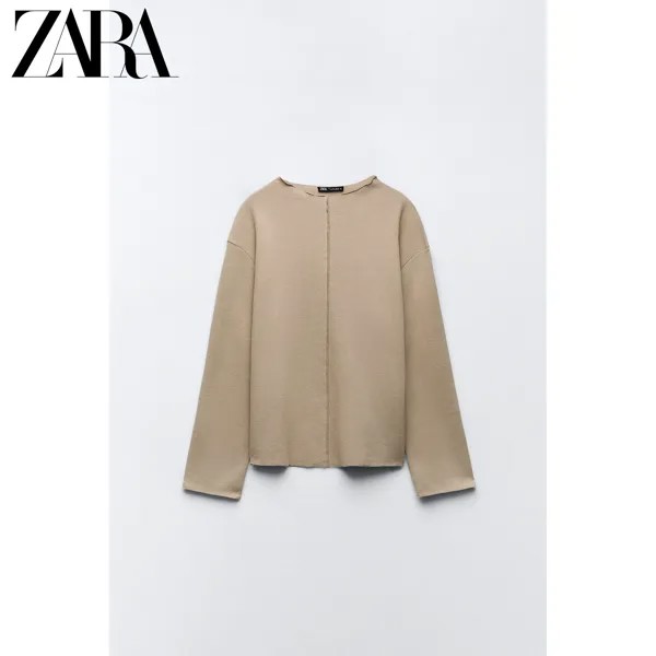 Свитер женский Zara в стиле пэчворк, серый