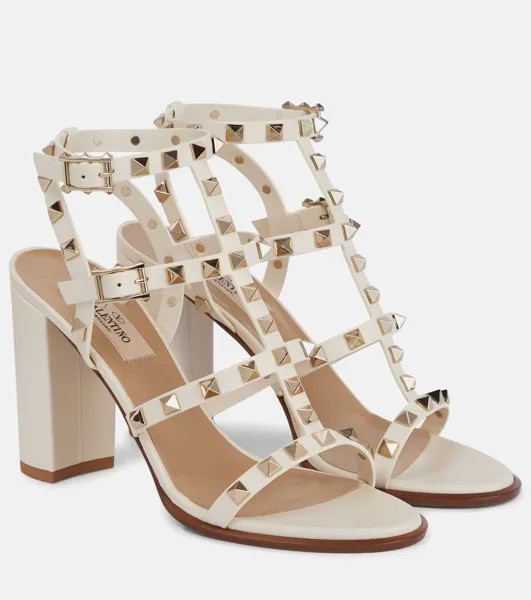 Кожаные сандалии Rockstud Valentino Garavani, белый