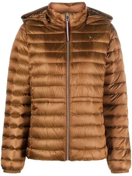 Tommy Hilfiger пуховик с капюшоном, коричневый