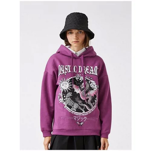 Свитшот KOTON 2KAL68735IK346, фиолетовый, S