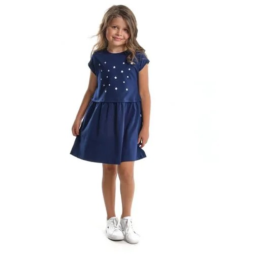 Платье Mini Maxi, хлопок, трикотаж, размер 98, синий