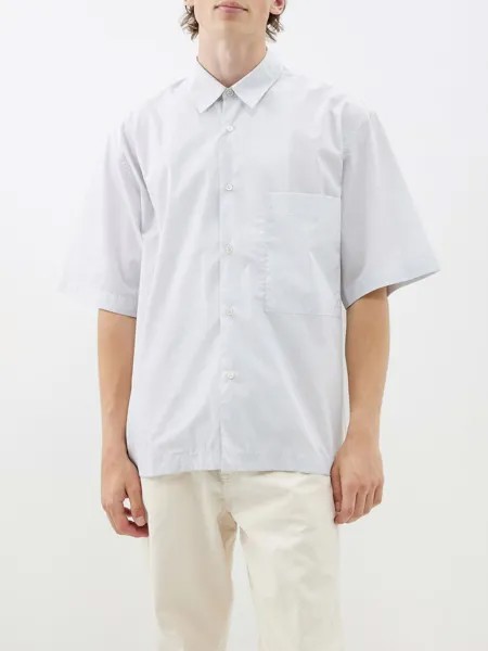 Рубашка pete из хлопкового поплина с сетчатым принтом Studio Nicholson, белый